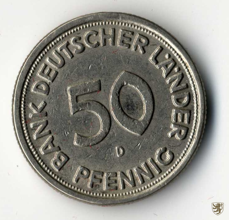 Bank Deutscher Lander 50 Pfennig 1949 D Magnetisch Jg 379 Sehr Schon Ebay