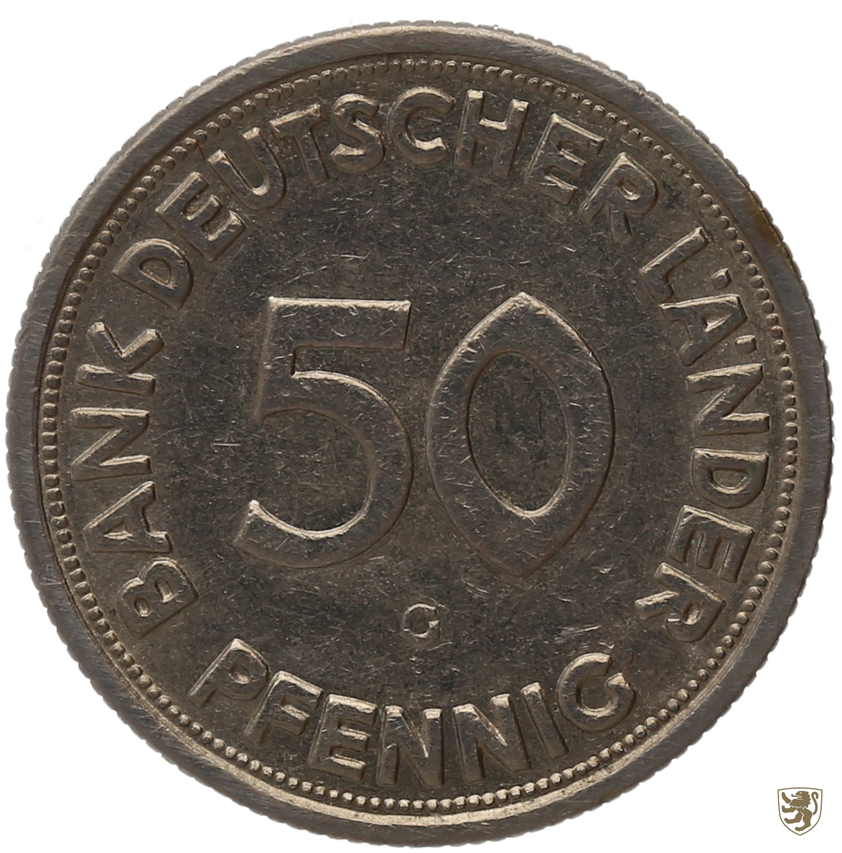 50 Pfennig Bank Deutscher Länder Ohne Jahreszahl Bank Deutscher Länder 50 Pfennig 1950 G EF | MA-Shops